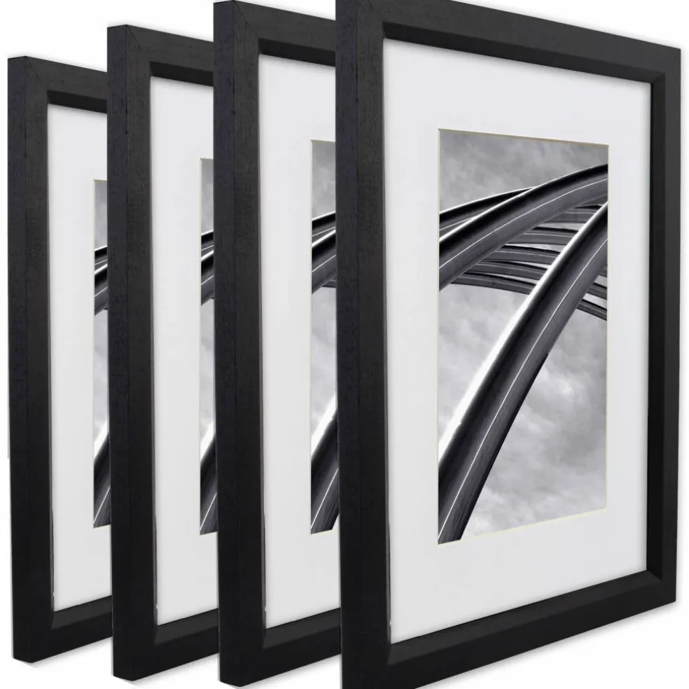 Craig Frames 4 Pack Economy Ebony Hardwood Picture Frame with Mat