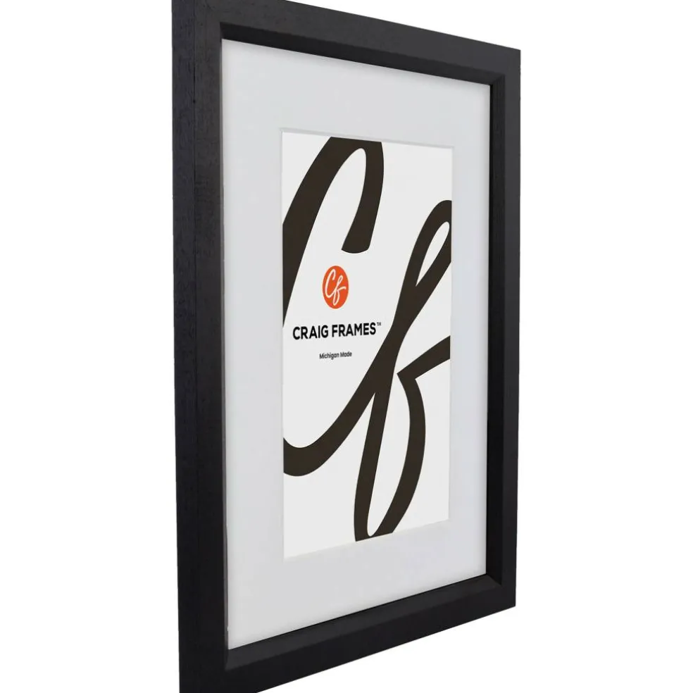 Craig Frames 4 Pack Economy Ebony Hardwood Picture Frame with Mat