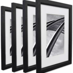 Craig Frames 4 Pack Economy Ebony Hardwood Picture Frame with Mat