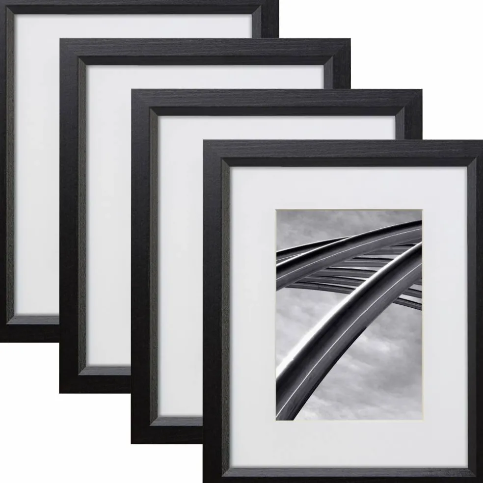 Craig Frames 4 Pack Economy Ebony Hardwood Picture Frame with Mat