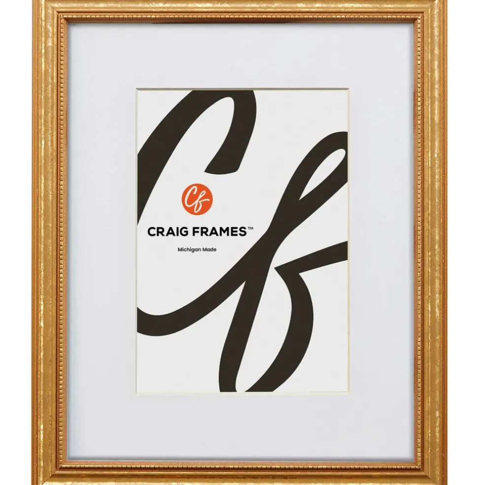Craig Frames Stratton Aged Gold Picture Frame with Mat