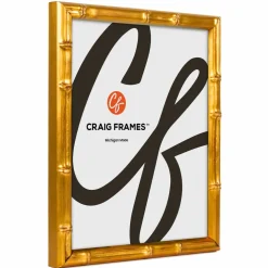 Craig Frames Vintage Bamboo Brushed Gold Picture Frame