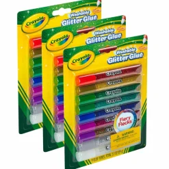 Crayola® Bold Washable Glitter Glue with Fiery Flecks™, 3 Packs of 9