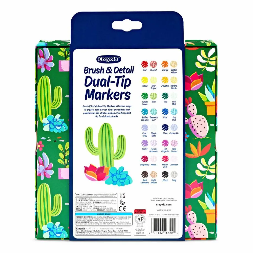 Crayola® Brush & Detail Dual-Tip Markers, Pack of 16