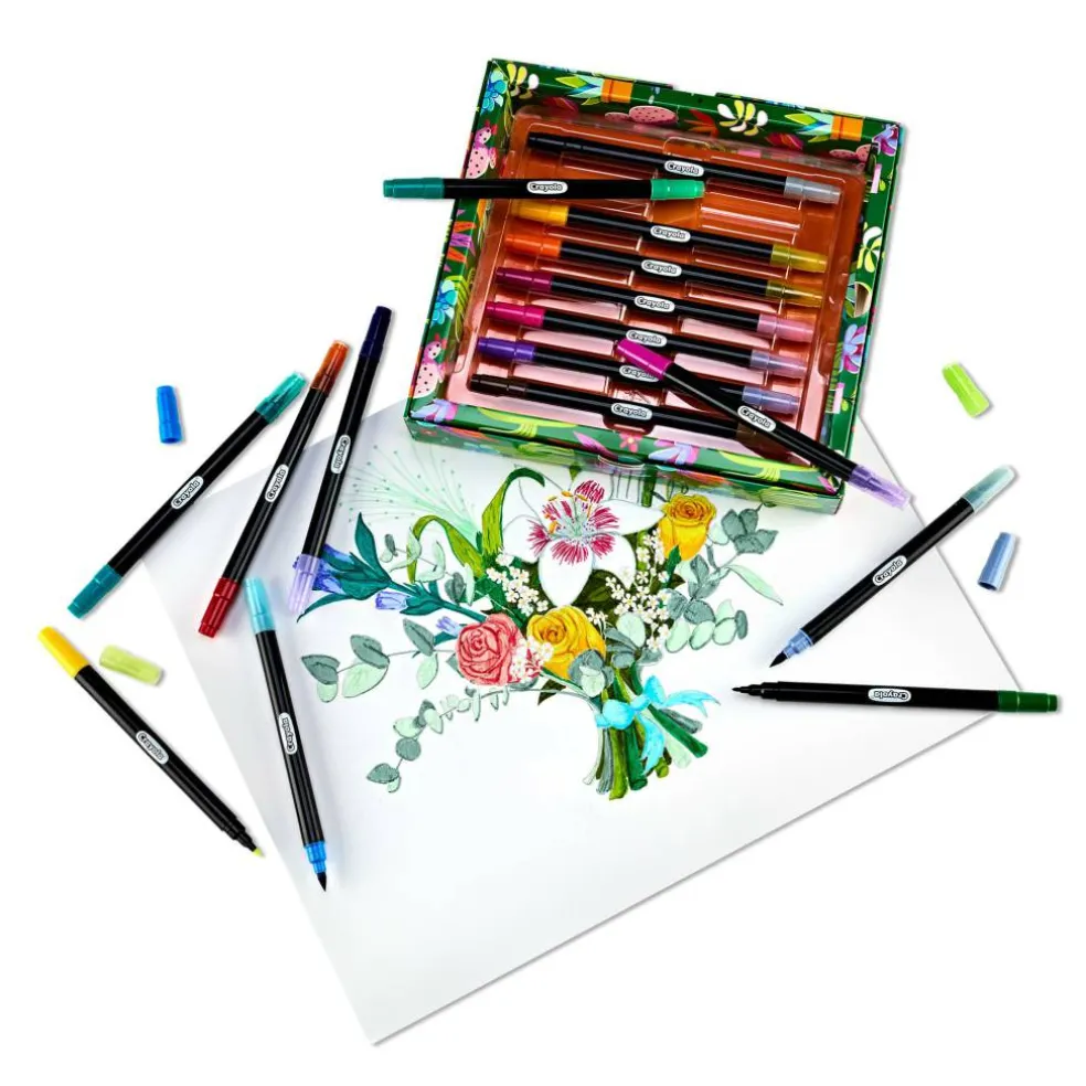Crayola® Brush & Detail Dual-Tip Markers, Pack of 16