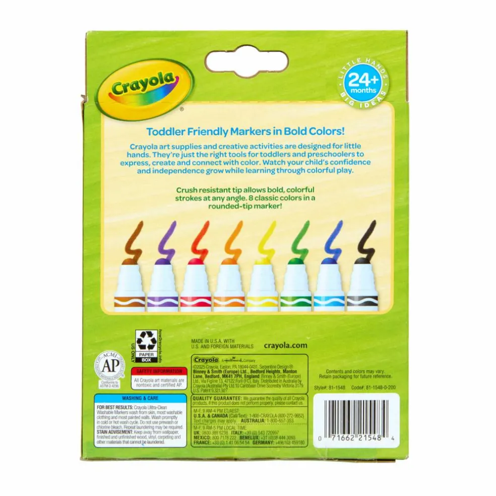 Crayola® 8 Color Washable Toddler Markers