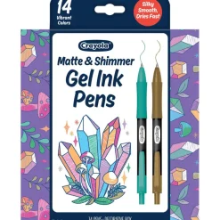 Crayola® matte & shimmer gel ink markers, 14ct.