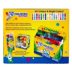 Crayola® Pip-Squeaks™ Skinnies™ Washable Markers, 64 Count