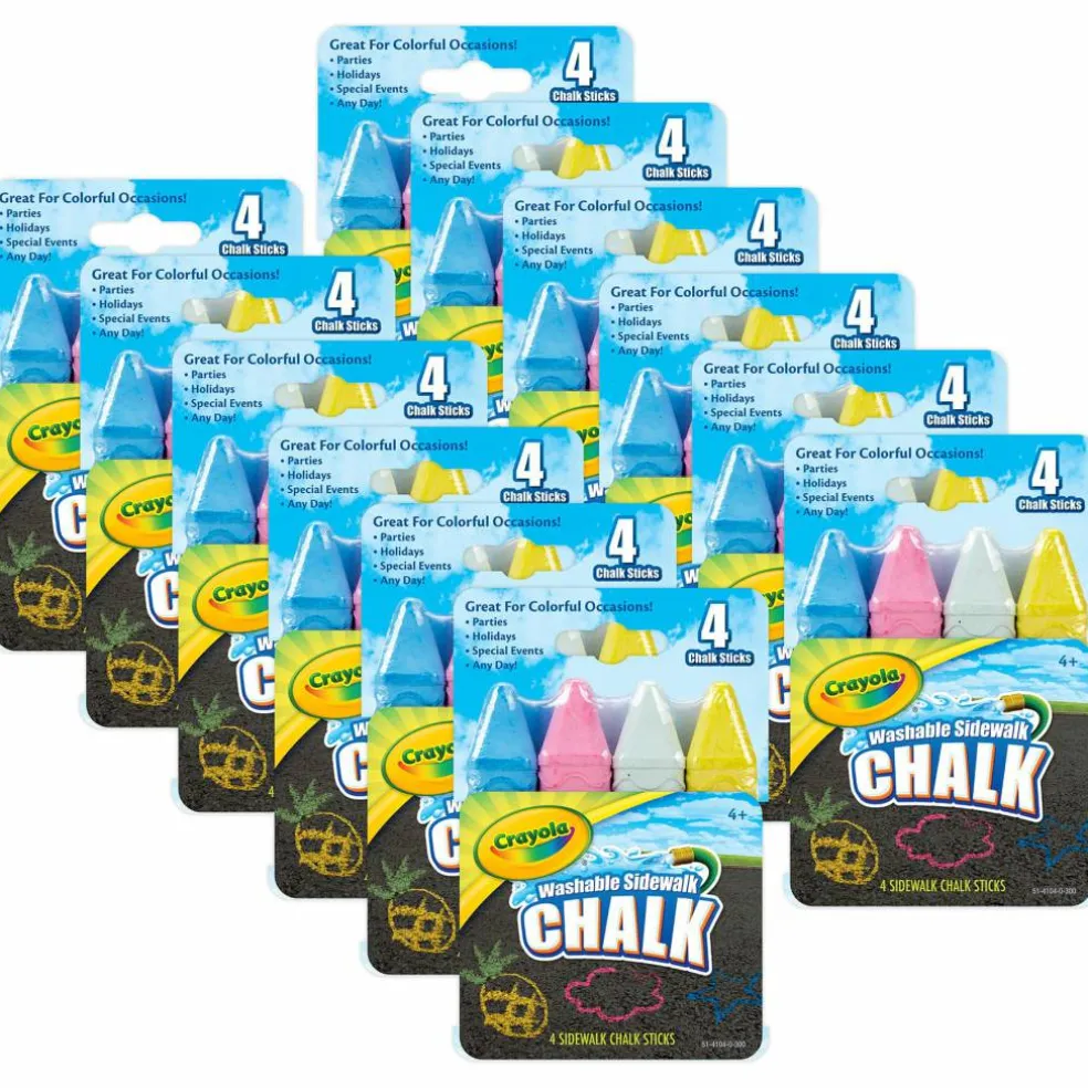 Crayola® Sidewalk Chalk, 12 Packs of 4