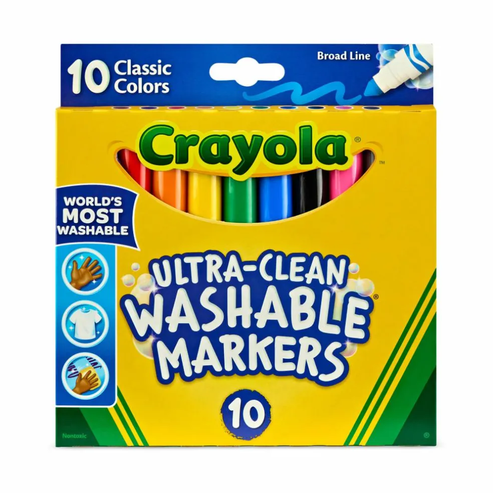 Crayola® Ultra-Clean Broad Line Classic Color Markers, 10 Count