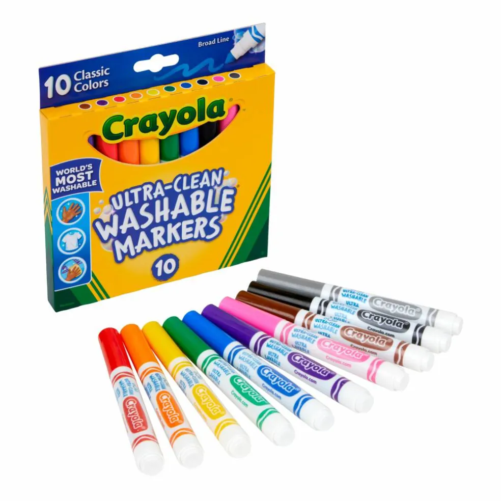 Crayola® Ultra-Clean Broad Line Classic Color Markers, 10 Count