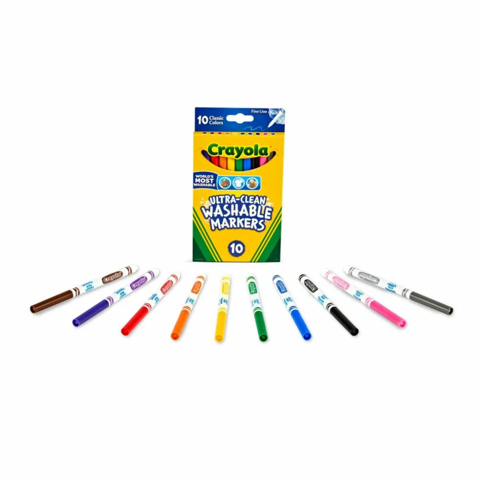 Crayola® Ultra-Clean Fine Line Classic Color Markers, 10 Count