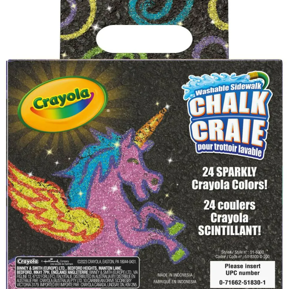 Crayola® Washable Glitter Sidewalk Chalk, 3 Packs of 24