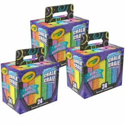 Crayola® Washable Glitter Sidewalk Chalk, 3 Packs of 24
