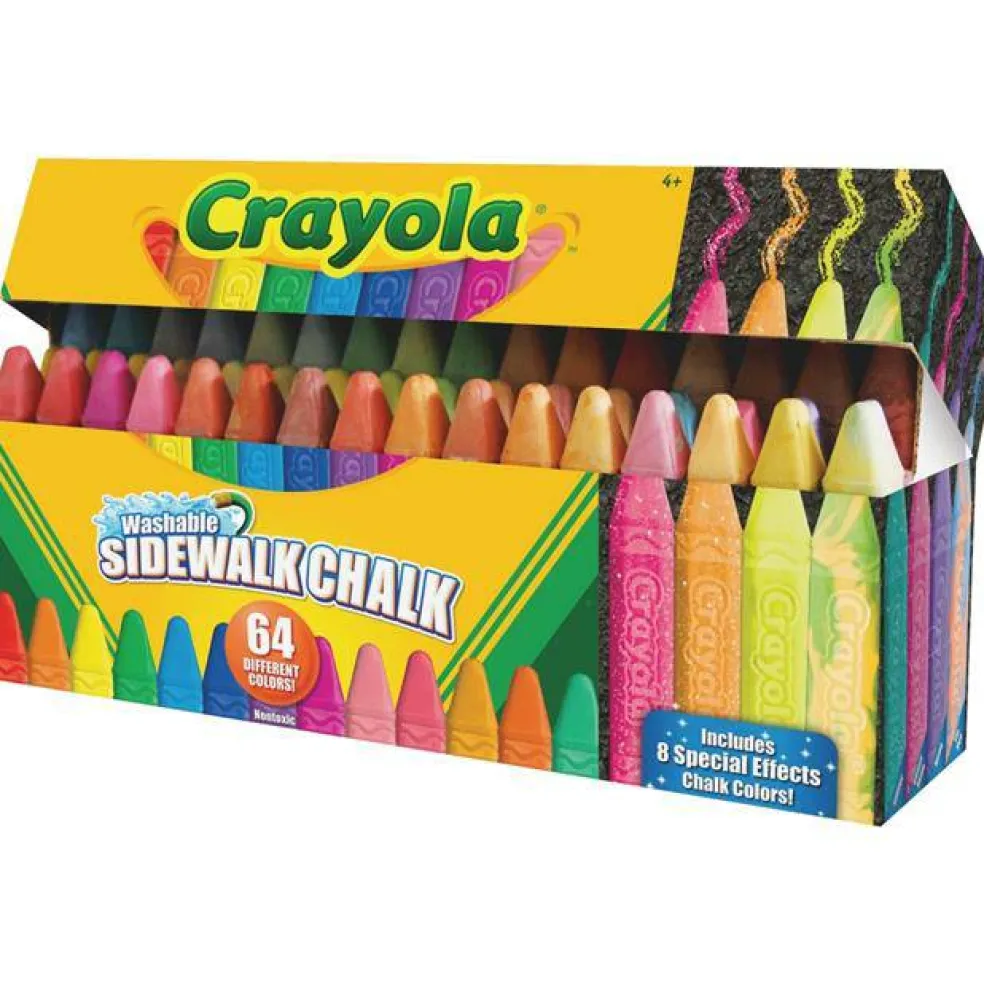 Crayola Washable Sidewalk Chalk, 64 Count - Assorted