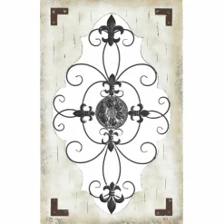 Cream & Brown French Wood & Metal Wall Décor