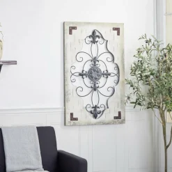 Cream & Brown French Wood & Metal Wall Décor