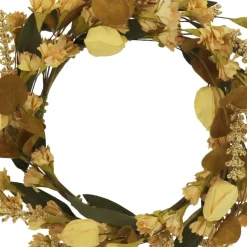 12" Cream & Brown Wildflower Mix Mini Wreath by Ashland®