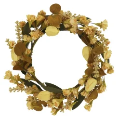 12" Cream & Brown Wildflower Mix Mini Wreath by Ashland®