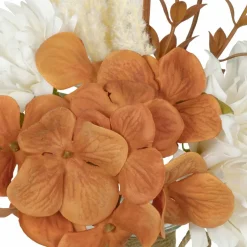 12" Cream Dahlia & Orange Hydrangea Mix Real Touch Premade Arrangement by Ashland®