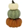 6.5" Cream, Green & Brown Stacked Decorative Pumpkins by Ashland®