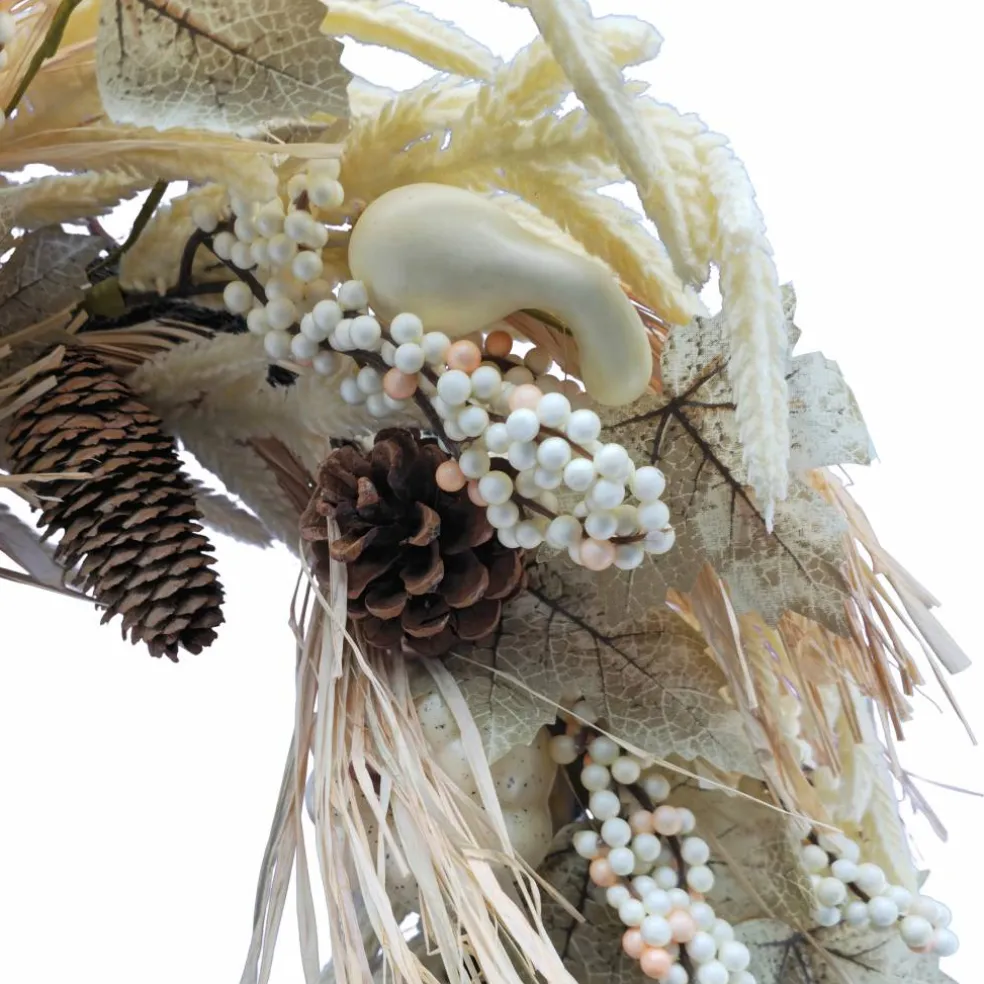 26" Cream Heather & Pumpkin Wreath by Ashland®