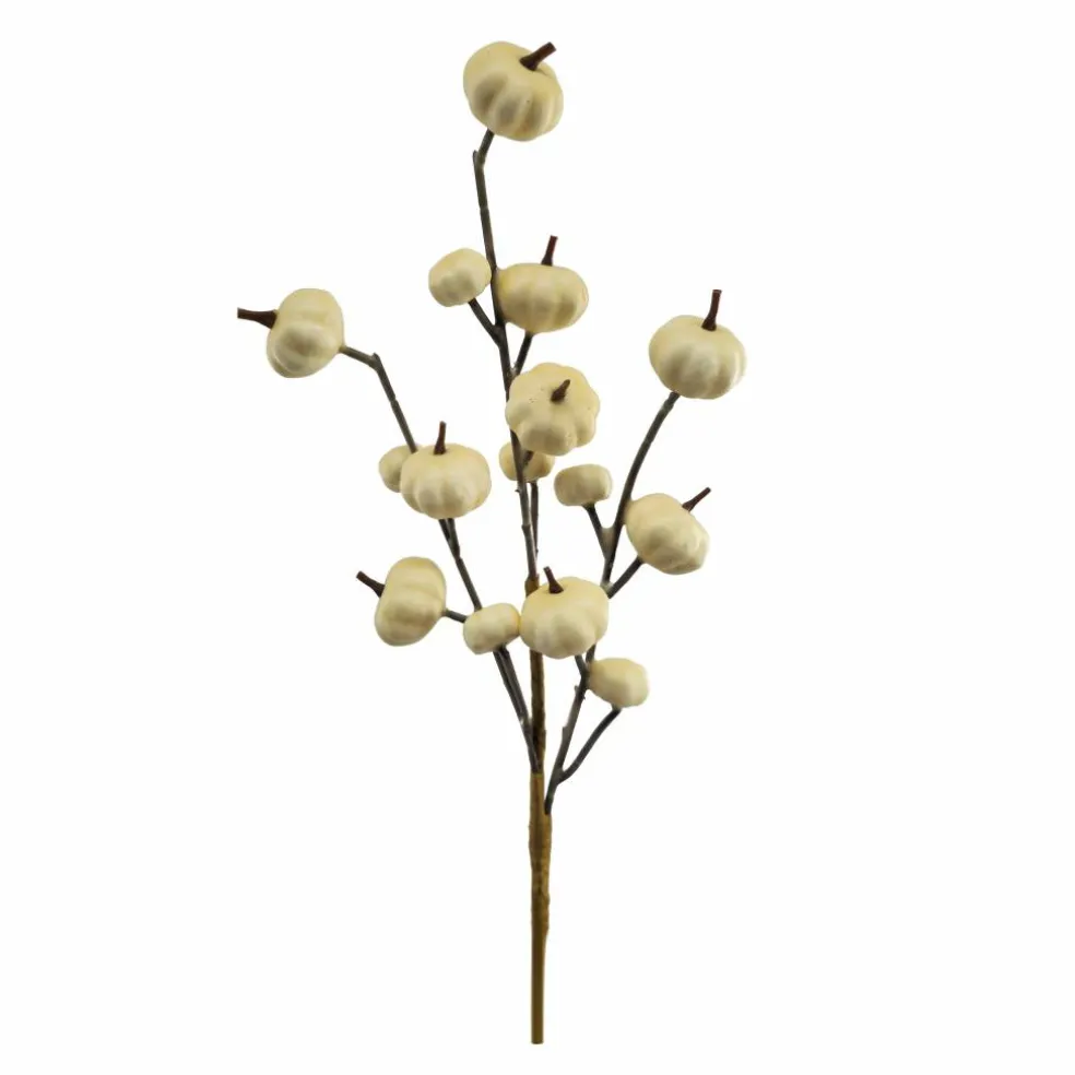 12" Cream Mini Pumpkin Pick by Ashland®