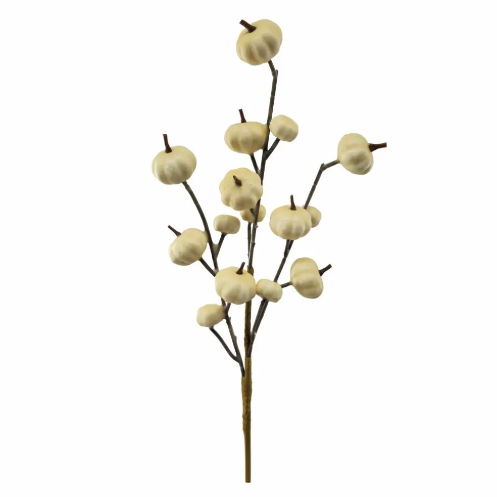 12" Cream Mini Pumpkin Pick by Ashland®