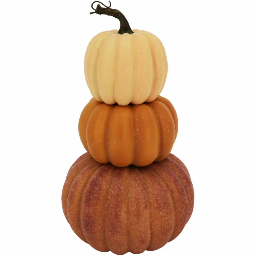 14" Cream, Orange & Red Decorative Pumpkin Stack by Ashland®