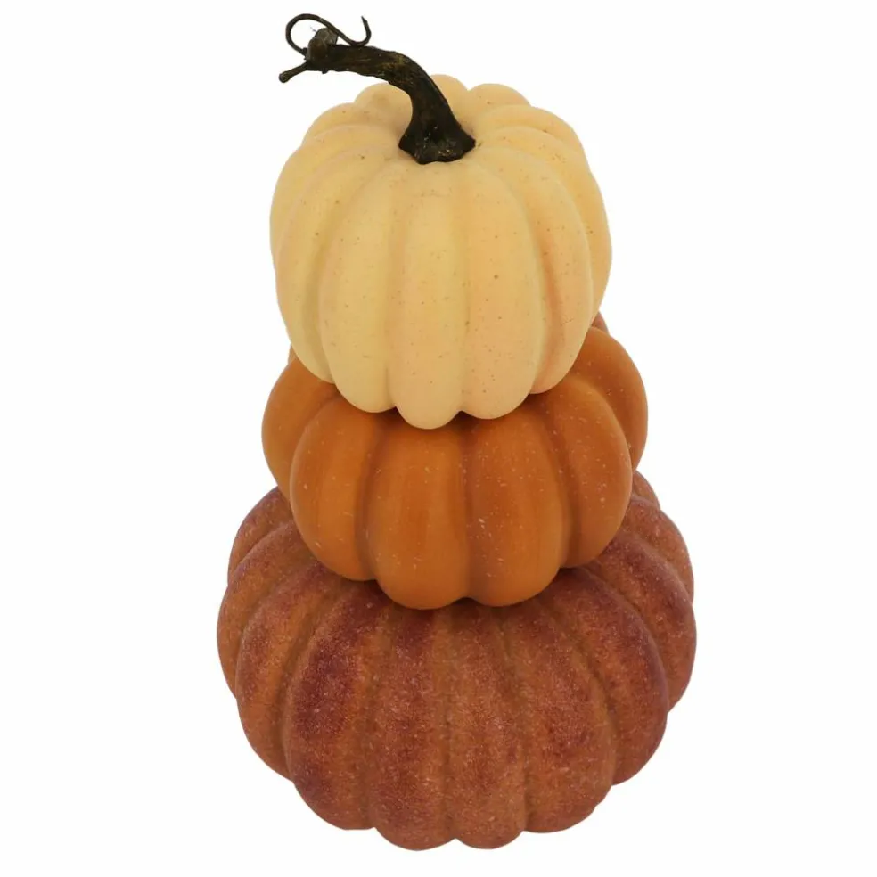 14" Cream, Orange & Red Decorative Pumpkin Stack by Ashland®