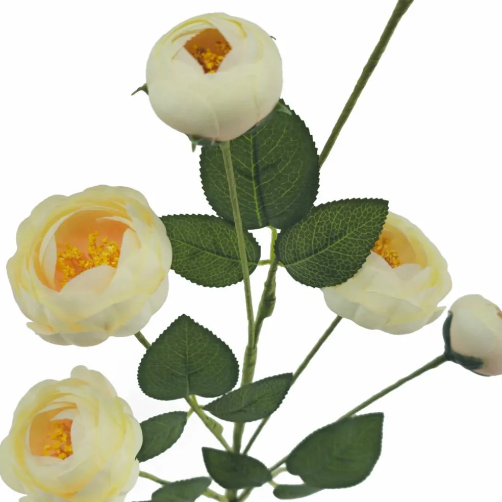32" Cream Ranunculus with Leaves Stem by Ashland®