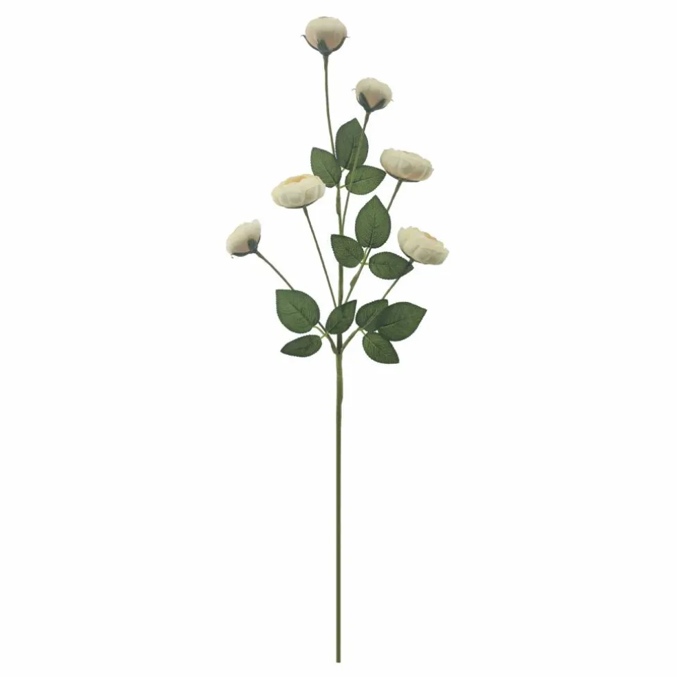 32" Cream Ranunculus with Leaves Stem by Ashland®