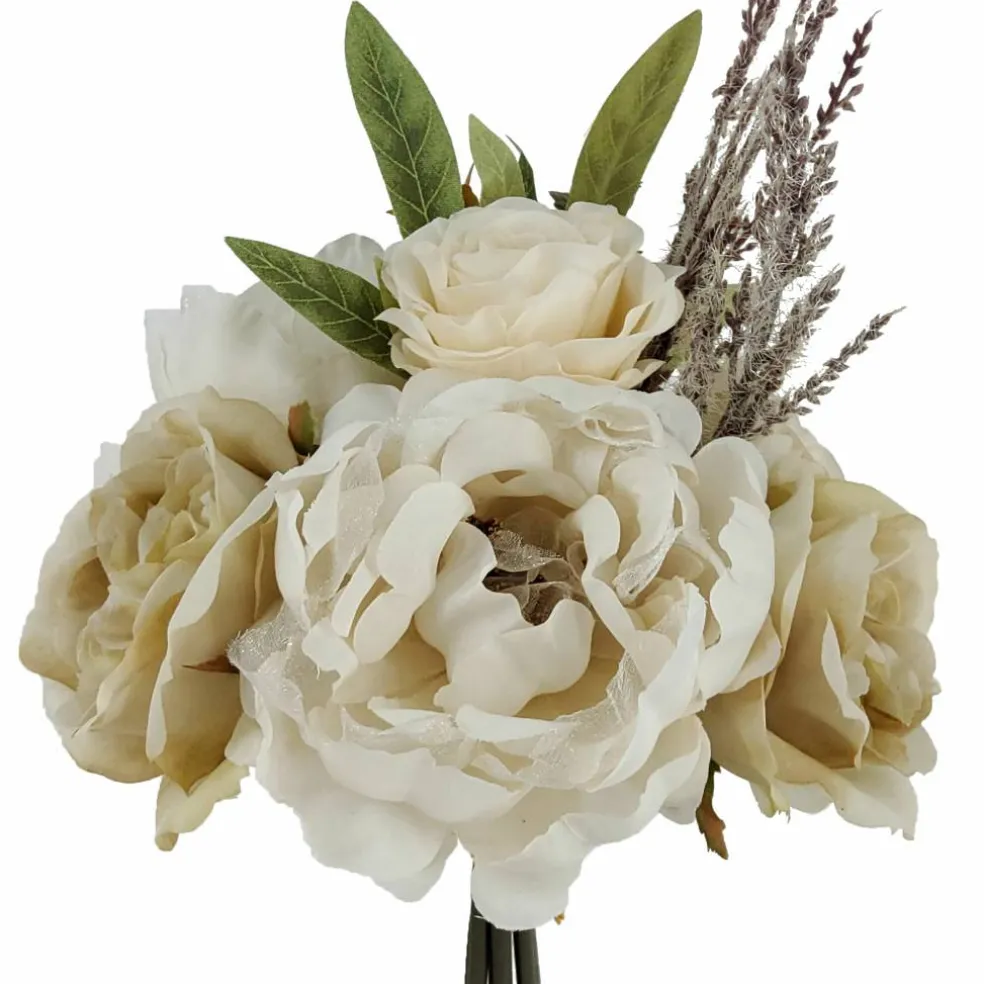12" Cream Rose & Peony Mix Bouquet by Ashland®