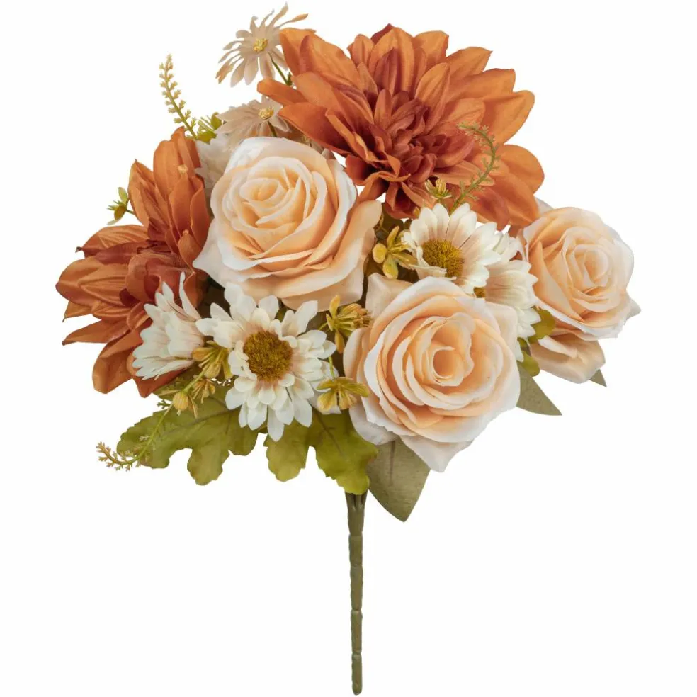 15" Cream Rose & Tan Dahlia Mix Bush by Ashland®