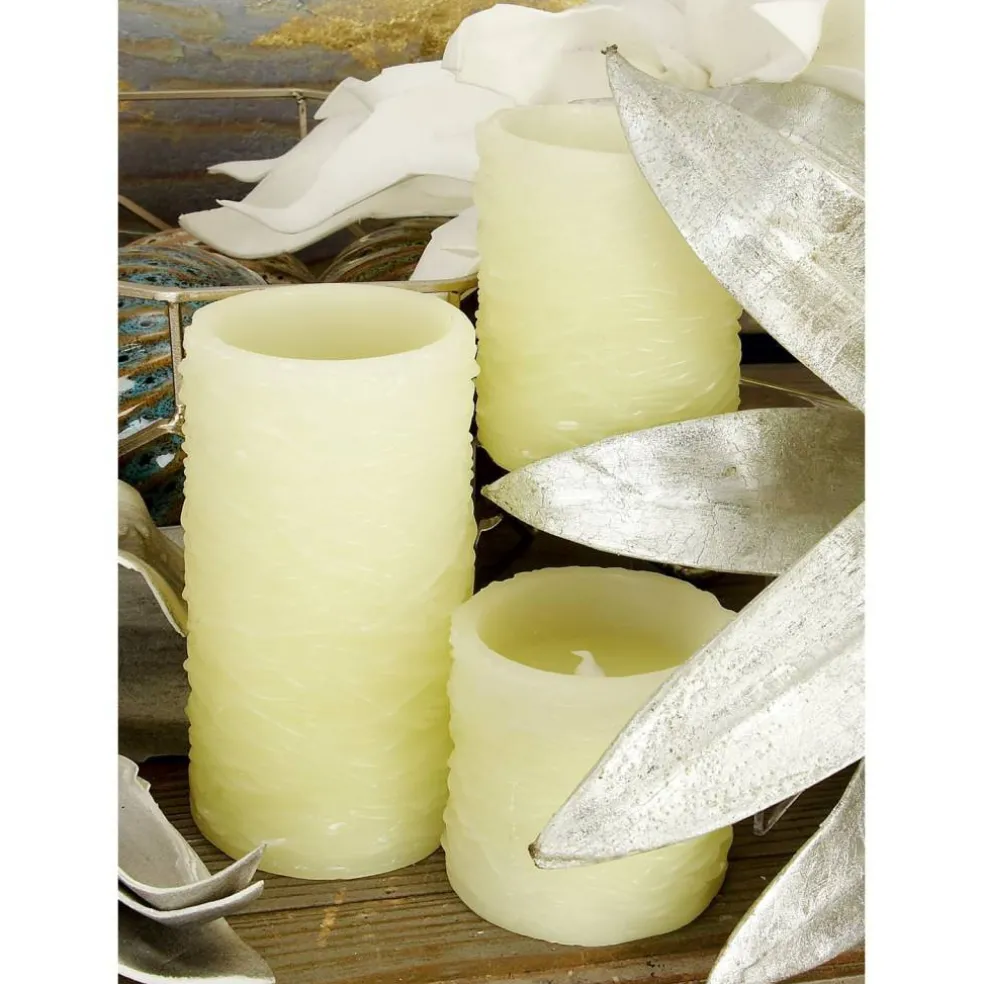 Cream Traditional Resin Flameless Candle Set