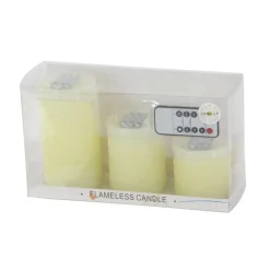 Cream Traditional Resin Flameless Candle Set