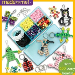 Create Your Own Bead Pets by Horizon Group Usa, Includes Over 600 Pony Beads, 6 Key Rings, Storage Box & Much More