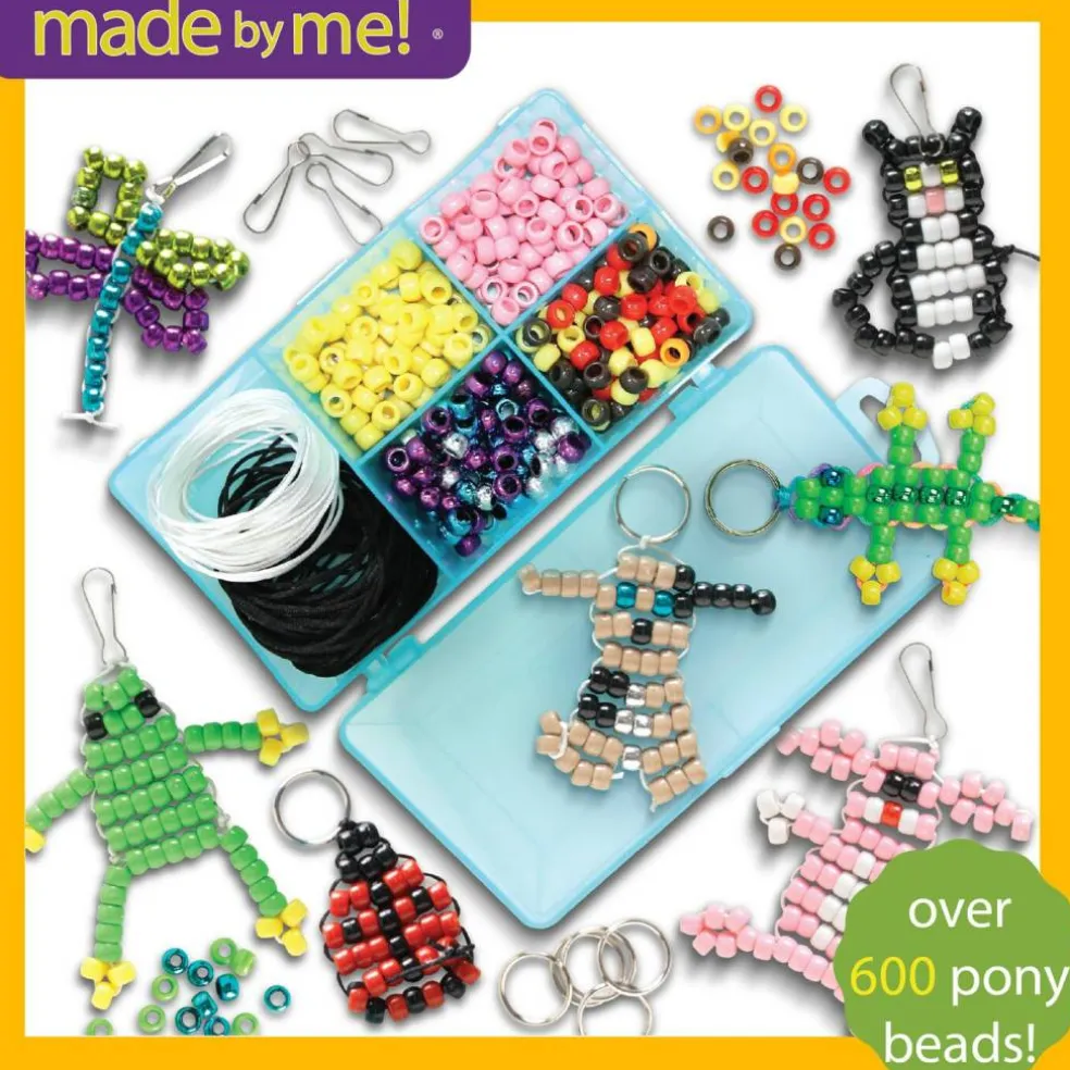 Create Your Own Bead Pets by Horizon Group Usa, Includes Over 600 Pony Beads, 6 Key Rings, Storage Box & Much More