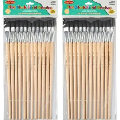 Creative Arts 2 Pack Flat Easel Brushes