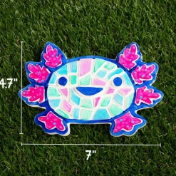Creative Roots Axolotl Stepping Stone Kit, 7-Inch Paintable Ceramic Stepping Stone, Includes 6 Acrylic Paints, Kids Crafts, Ages 8+