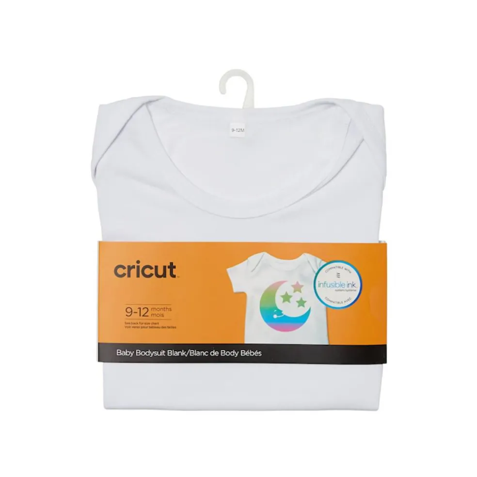 Cricut Baby Bodysuit Onsie Heat Transfer Blank, 2 Count, Size 9-12M