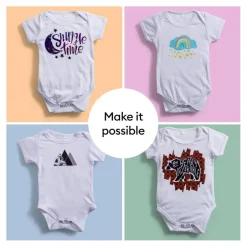 Cricut Baby Bodysuit Onsie Heat Transfer Blank, 2 Count, Size 9-12M
