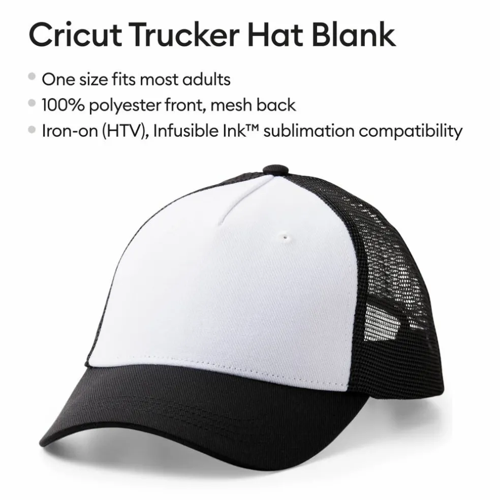 Cricut® Black/White Trucker Hat Blank