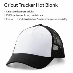 Cricut® Black/White Trucker Hat Blank, 3ct.