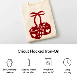 Cricut Flocked Iron-On Classics Sheets, 12 in x 12 in, 5 ct