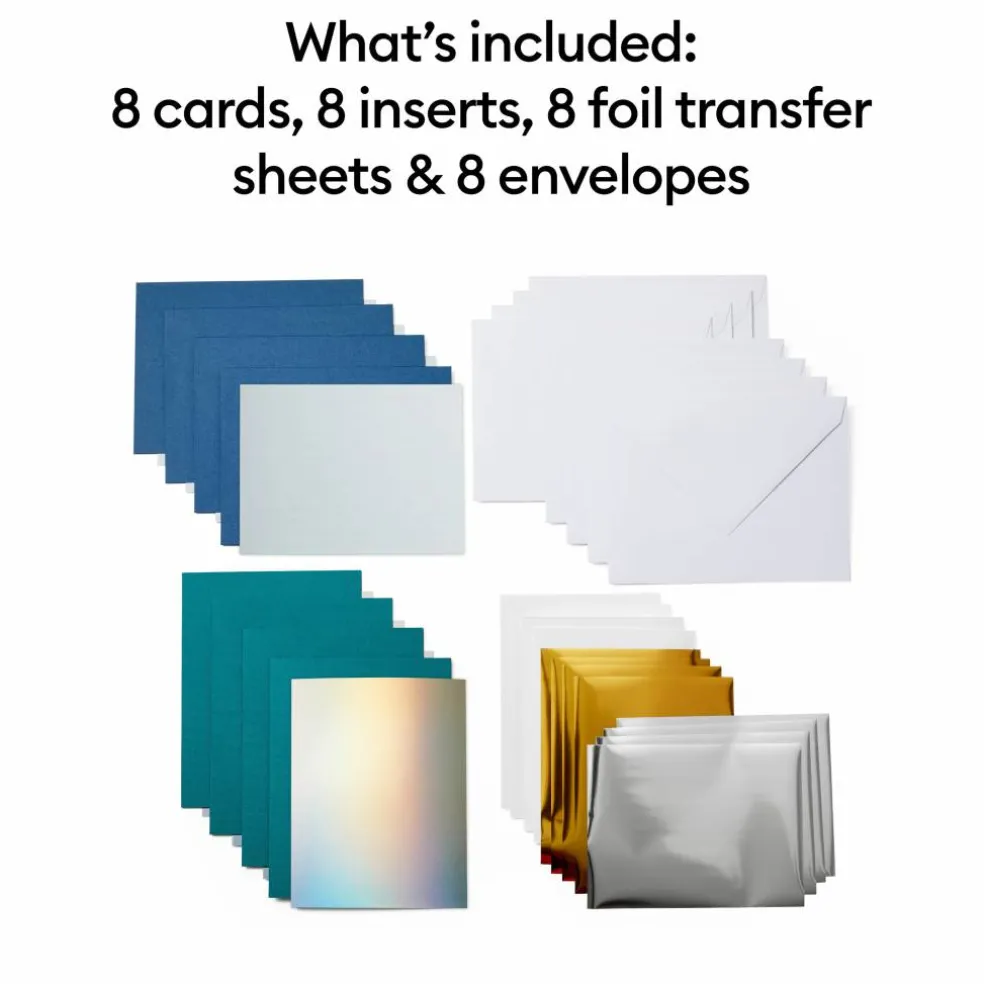 Cricut Joy™ A6 Foil Transfer Insert Cards, Blue Lagoon Sampler