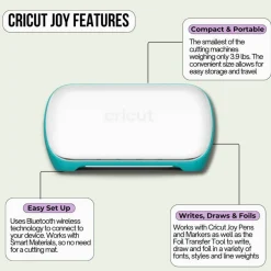 Cricut Joy Cutting Machine Bundle with 7 Smart Iron-On Rolls - Compact Vinyl Cutter for Custom Apparel & DIY Crafts
