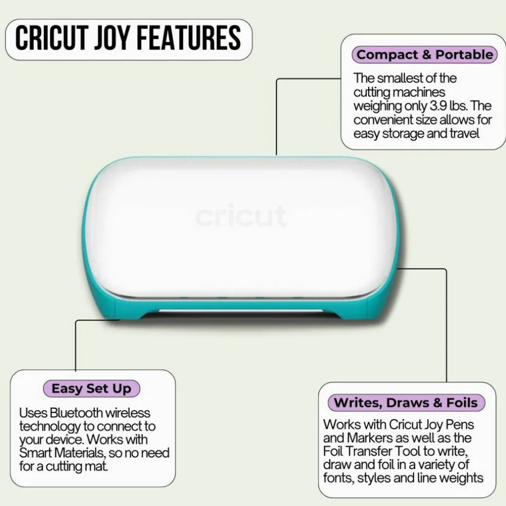 Cricut Joy Cutting Machine Bundle with 7 Smart Iron-On Rolls - Compact Vinyl Cutter for Custom Apparel & DIY Crafts