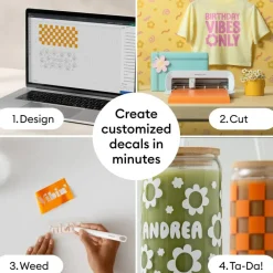 Cricut Joy Xtra Machine with Smart Vinyl Sampler Packs, Transfer Tape and Tool Set Bundle