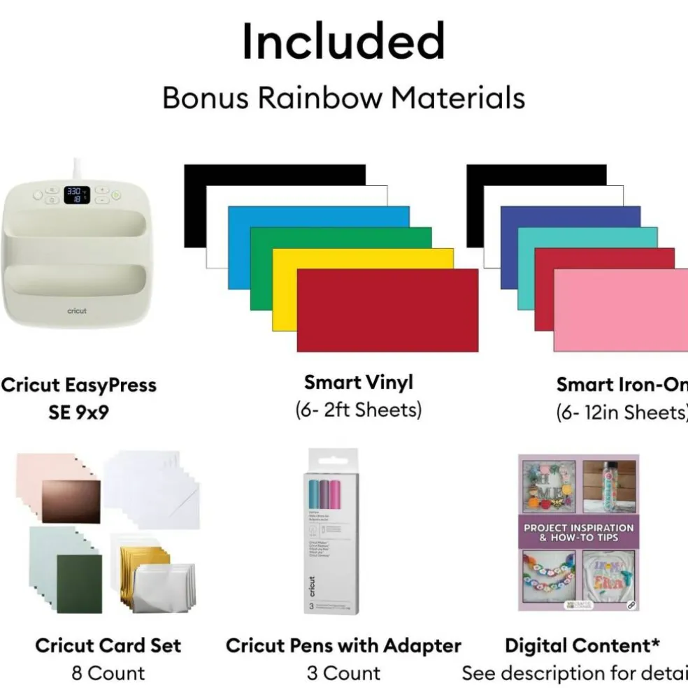 Cricut Maker 5 + EasyPress SE Vinyl & Iron-On Starter Bundle